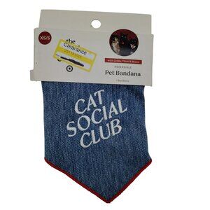Cuddle Collab Reversible Pet Bandana Cat Social Club XS/S Animal Accessory